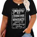 HDLTE Plus Size Womens Country Shirts Funny Western Graphic Tees Short Sleeve Flower Tops Blouses Casual Summer T-Shirt (Black, XXL)