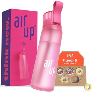air up water bottle (22 oz) for school, sports, gym | includes 5 scent pods & straw | flavored bottle in hot pink  also for kids, boys, girls | no calories, sugar-free and suitable for carbonation