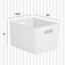 Superio Ribbed Collection - Decorative Plastic Open Home Storage Bins Organizer Baskets, X-Large White (4 Pack) Container Boxes for Organizing Closet Shelves Drawer Shelf 22 Liter/23 Quart