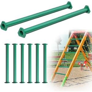 6 Packs Steel Monkey Bars for Kids, 21.5 Inch Backyard Climbing Play Set Accessories,Green DIY Monkey Bar kit with Screws for Backyard Swing Set Playground Equipment
