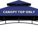 Grill Gazebo Replacement Canopy Top Only - 5' x 8' Outdoor BBQ Gazebo Canopy Roof, Waterproof Double Tiered Shelter Cover Fit for Model L-GG001PST-F (Blue, 5x8)
