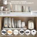 Expandable Pot and Pan Organizer Rack for Kitchen Cabinet or Under Sink, Adjustable Lid Holder with 7 Dividers, Space-Saving Storage for Renters, Small Homes, and Busy Cooks, White