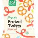 3 x 365 by Whole Foods Market, Organic Unsalted Mini Pretzel Twists, 8 Ounce (EXP 11/05/26)
