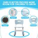 Kids Height Adjustable Toddler Chair Max Load 220LBS Plastic Indoor Outdoor for Children Age 1-6 School Home Daycare Use Bluegrey, Single Child Chair