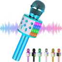 Bluetooth Karaoke Microphone Wireless: Professional Cordless Karaoke Mic for Kids Adult Singing