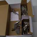 Goldenwarm Front Door Handle and Deadbolt Set, Brushed Nickel Front Door Lock Set with Reversible Handle Lever, Classic Front Door Hardware, Single Cylinder Front Door Entry Lock (1 Pack)