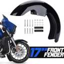 Motorcycle 17" Wrap Front Fender Mudguard for Harley Touring Electra Glide Road Glide Road King Street Glide Gloss Black ABS Plastic