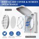 Dryer Vent Cover Outside 4 inch, Magnetic Door Design, Durable Airflow Vent with Lint Trap Screen, Thickened Material, 6 inch x 6 inch Size, White