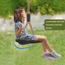 Heavy Duty Swing Seat with Wider Seats & Adjustable Rope and Carabiners, Non-Slip Swing Seat for Kids and Adults Swing Set Accessories for Playground Backyard Patio, 500LB Capacity, Black