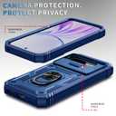 PASNEW for Google 9A Phone Case,360° Kickstand & Slide Camera Cover,Military Heavy Duty Full Body Hard Shell Phone Case for Google Pixel 9A Shockproof,6.3 inch,Blue