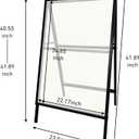 Heavy Duty A Frame Sidewalk Sign 24x36 Inch, Double-Sided Folding Sandwich Board with Push-in Design for Business Outdoor Advertising, All-Metal Weatherproof Display Stand