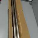 Heavy Duty Curtain Rods,1 1/4" Large Diameter Premium Nonadjustable Curtain Rod,96in/8ft Custom Window Treatment Rods with Durable Aluminum Brackets and End Caps,Brushed Nickel Finish
