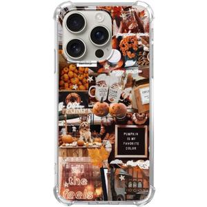 Autumn Pumpkin Case - Compatible with iPhone 16 Pro, Aesthetic Fall Case, Unique Trendy Design TPU Bumper Protective Cover