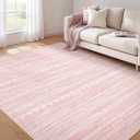 Nakagishi Pink Rugs for Bedroom Girls: 6x9 Washable Boho Large Neutral Cute Soft Area Rug Modern Indoor Floor Non Slip Accent Carpet for Living Room Nursery Kids Playroom Preppy Room Dorm Baby Room