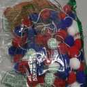 Tatuo 3 Pieces Baseball Pompom Garland Sports Theme Banner Blue Red White Felt Ball Baseball Glove Hanging Garland for Sports Birthday Party Decor 8.2 Feet