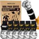 6 PCS Anti Slip Dog Socks to Prevent Licking Paws,Dog Paw Protector with Double Sides Grips,Traction Control on Hardwood Floor for Puppy Small Medium Large Senior Dogs