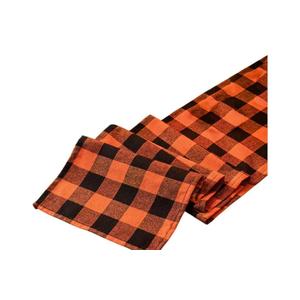 Halloween Buffalo Check Plaid Table Runner, Polyester Classic Family Dinner Table Runners for Indoor Outdoor Parties Home Decoration