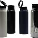 Magnetic Ring Top Insulated Stainless Steel Water Bottle with Phone Holder, 360 Rotation, Portrait/Landscape Modes, (White) Comparable to all the others. Sold By The Chosen Ones 23, White