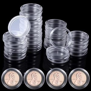 300 PCS Airtight Coin Capsules - 20mm Clear Plastic Coin Holders for Collectors, Secure Round Storage Cases for Silver Dollars & Coins Protection