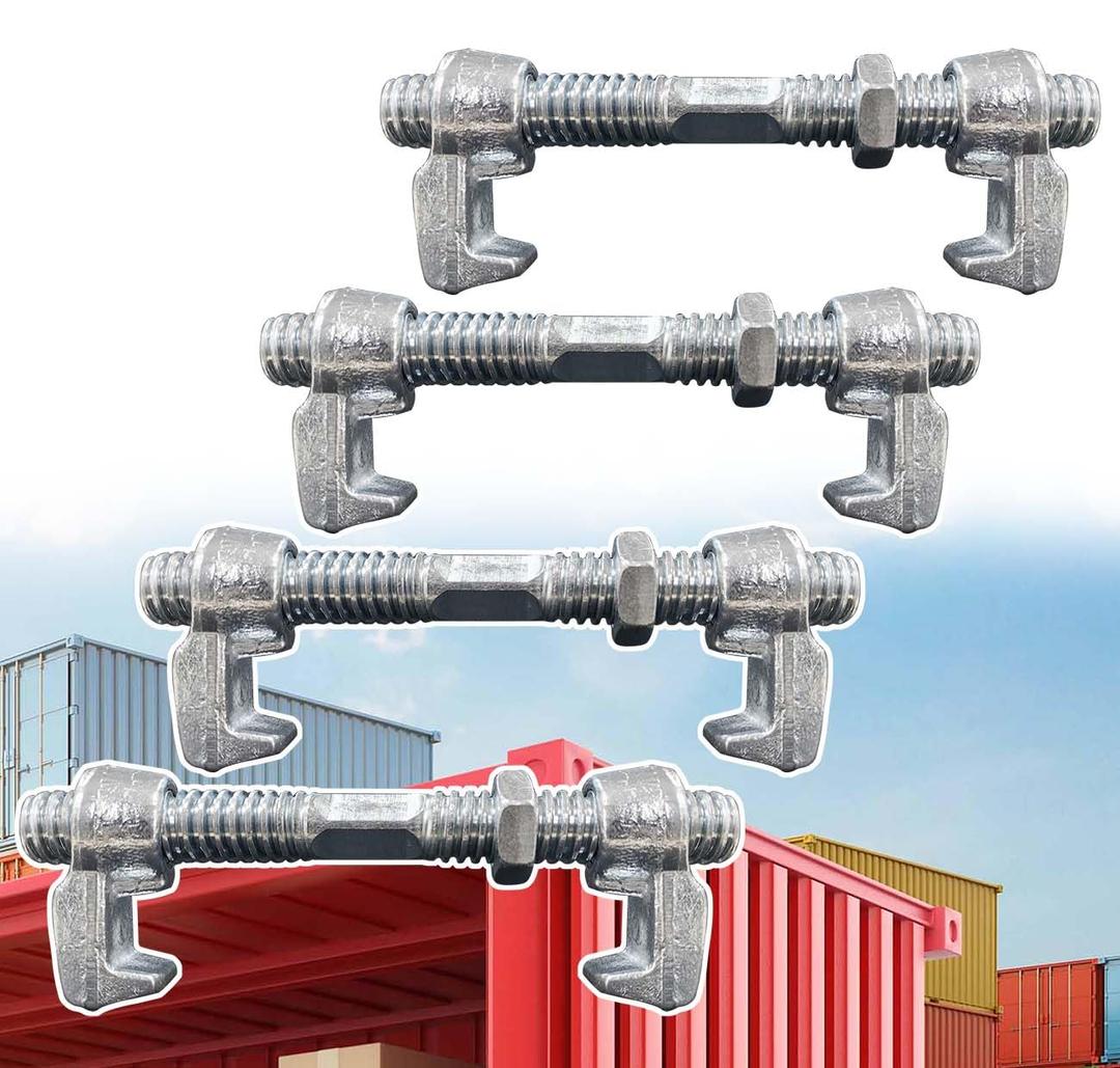 4 Pack Shipping Container Bridge Fitting Clamp/ 380 mm Galvanized Screw Clamp by Container Nut/Rail Shipping Container Accessories Wheels Kit/to Connect Shipping Containers Together