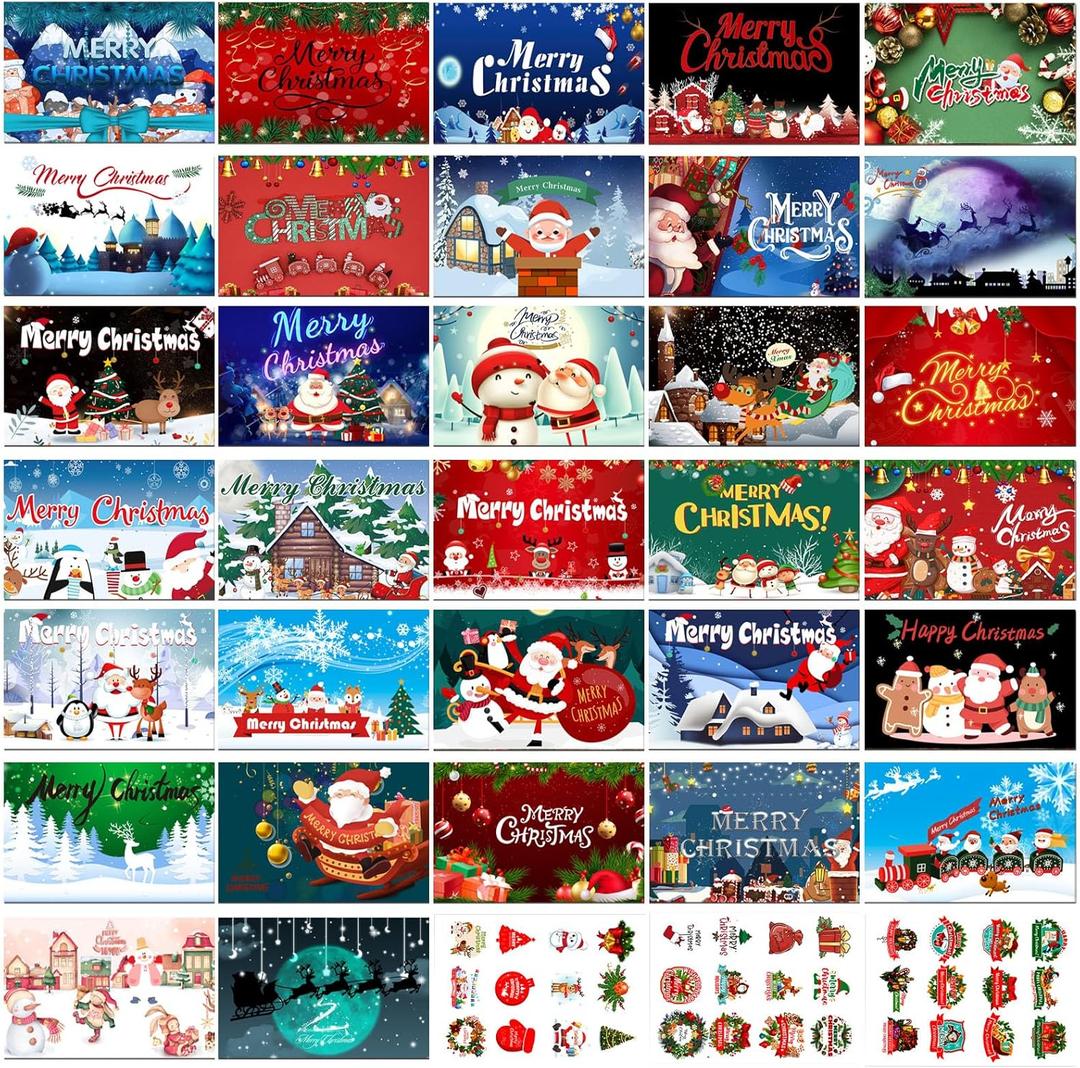32 Christmas Card Bulk 2025 Special Xmas Season, Assorted Christmas Card Box with Envelopes, Matching Stickers Holiday Greeting Cards with Blank Inside - 4 x 6 Inch Perfect to Send Warm Holiday Wishes to Family Business Friends