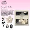 6-Piece Cherry Print Hair Clip & Scrunchie Set for Women by Mane Street Couture | Claw Clips, Satin Hair Ties, No Damage Hair Accessories |Black Cherry