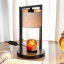 Candle Warmer Lamp with Timer, Electric Candle Warmer for Jar Candles, Dimmable Warming Light with 2 Bulbs, House Warming Gifts Bedroom Home Living Room Decor, Gifts for Mom (Beige)