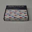 Nautica - Twin Sheets, Cotton Percale Bedding Set, Fully Elasticized, Ideal Dorm Essentials(Costazul Blue/Red, Twin)