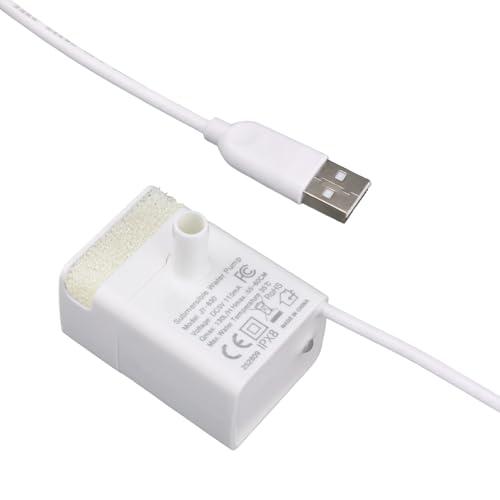 JY-830 Replacement Pump for Pet Water Fountain, Small USB Interface Cat Water Fountain Motor Compatible with 2.2L/74oz 3.2L/108oz 4L/135oz 7L/236oz Stainless Steel Dog Fountains