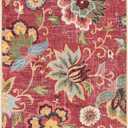 Beeiva Red Kitchen Rugs Non Slip Washable, 2x3 Floral Christmas Kitchen Entry Rug for Entryway Indoor Ultra Thin Small, Vintage Non-Shedding Front Door Mat Indoor Entrance Throw Carpet for Bathroom