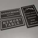 3 PCS Celebration of Life Decoration Wooden Funeral Table Signs Wood Share Memory Sign Guest Book Funeral Memorial Table Condolence(Black)