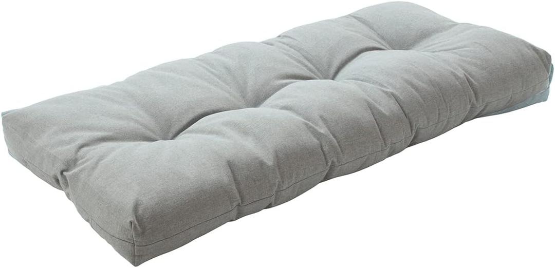 FUNHOME Outdoor Bench Cushion 45 x18 inch with Non-Slip Grips,Water Resistant Porch Swing Cushion,Bench Pillow Pads,Tufted Cushions for Patio Garden Furniture,45" Seat Cushions(Light Gray)