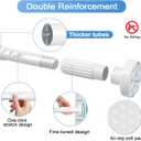 Long Tension Rod 41-118inch White Tension Curtain Rods no Drilling 1.26" Diameter Outdoor Curtain Rod for Patio,Windows,Shower,Doorway,Heavy Duty Spring Rods