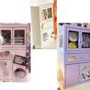 Mini Cabinet for Desk, Cute Small Locker for Girls, Metal Desktop Organizer with Drawer, Mini Cabinet for Miniature Display, Accessories Organizer for Desktop, White