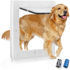 PetSafe Plastic Dog Door - 16.7" x 11.7" Inner Frame for Large Dogs, 2-Way Locks, Durable Frame, White