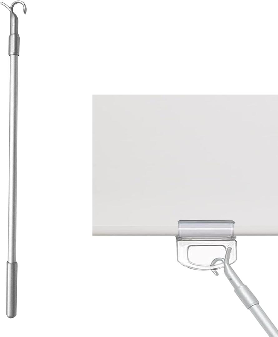 1 Pcs 18-32 Telescopic Draw Rod for Cordless Roller Shades Draw Wand to Pull and Push The Shades Down and Up Roller Shade Replacement Part with Hook Adjustable18-32