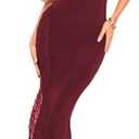 Women's Spaghetti Strap Maxi Dress Sexy Lace Split Side Long Cami Dresses 2XL