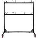 AdirOffice Two Tier Folding Chair Cart- Hanging Foldable Seats Wheeled Carrier - Steel Body Truck with Locking Swivel Caster Wheels - Up to 400 Lbs Weight Capacity and Holds 48 Folding Chairs