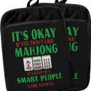 2 x Mahjong Gifts Pot Holders for Kitchen，Mahjong Gifts for Women，Funny Oven Mitts,Cute Pot Holders,Funny Kitchen Decor,Potholder(Color-02)