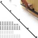 Bar Foot Rail Kit 4ft / 6ft / 8ft, Matte Black Bar Foot Rest Brackets with Internal Connector and End Caps, Galvanized Steel Complete Undercounter Combination Mount