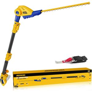 Cordless Pole Hedge Trimmer for Dewalt 20V Max Battery,16'' Dual Action Blades,8-Feet Reach, Electric Hedge Trimmer with Extension Pole, Bare Tool Only
