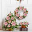 Geosar 36 Pcs 3 Size Christmas Poinsettia Flowers 3'' 4'' 6'' Tree Decorations Glitter Faux Flowers Xmas Artificial Poinsettia Ornaments New Year for Party Favor(Rose Gold)