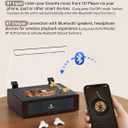 CD Player with Built-in Speakers Bluetooth Retro Portable CD Players for Home Music Player with Remote Control Headphone Jack Walnut Brown
