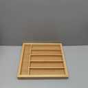 Kitsure Large Bamboo Silverware Organizer - Expandable Drawer Organizer for Utensil, Cutlery and Flatware, Kitchen Storage Solution with 6 to 8 Slots, Natural, 19.4"  13.1"  1.8"