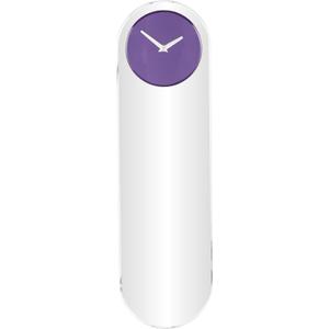 Deco 79 Glass Decorative Wall Clock Wall Clock for Home with Purple Clock Face, Wall Clock for Room 8" x 2" x 28", Silver