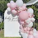 A Sweet Baby Girl is On Her Way Wall Decal - Removable Vinyl Sticker for Baby Shower, Gender Reveal Backdrop, Nursery Wall Art, Balloon Arch Pregnancy Announcement Decorations(Black)