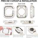 2 in 1 Bling Waterproof Case for Apple Watch Series 6 5 4 SE 40mm, 360 Protective PC Cover Front & Back with Tempered Glass Screen Protector, [Full Diamond] Watch Case for Women, Black