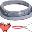 WF45K6200AW/A2 WF45K6200AZ Washer Door Seal Compatible with Samsung Washer Seal Replacement Parts, DC97-16140P DC97-19755A Washer Door Boot WF45M5500AP/A5 WF45M5500AZ/A5 Door Seal Gasket