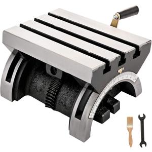 BestEquip Tilting Milling Table 10x7inch Tilting Angle Milling Machine 0-80Adjustable Swivel Angle Plate with 3 T-slots and an Adjustable Crank Handle Heavy Duty Tilting Milling Machine for Grinding