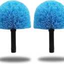 2 Pack Cobweb Duster Head Brush-Twist-On Spider Web Brush for Outdoor & Indoor Web Cleaning / / Fits Standard Acme Threaded Poles / / Cobweb Duster Brush Head Only-Blue